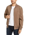 Calvin Klein Men's Full-zip Flight Jacket With Embroidered Tonal Logo In Dark Tan
