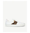 LK BENNETT WOMENS WHI-NATURAL ALIVIA LEOPARD-PRINT LEATHER TRAINERS 3,R00122602