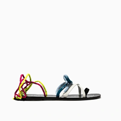Off-white Shoe Laces Flat Sandals Owia232s20lea001 In 3200
