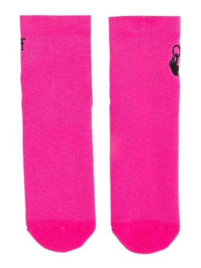 Off-white Socks With Logo In Fucsia
