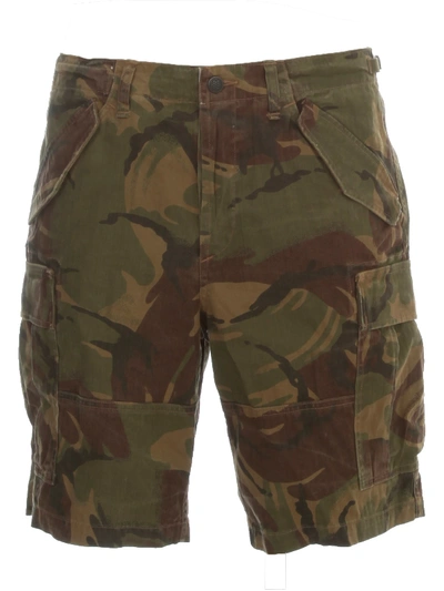 Polo Ralph Lauren Flat Shorts Cotton Herringbone W/big Pockets