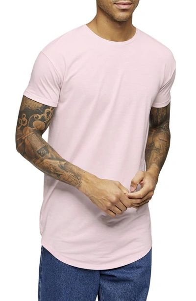 Topman Scotty Longline T-shirt In Light Pink