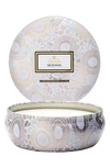 Voluspa Three-wick Lidded Tin Candle In White