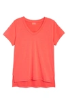 Zella Ava T-shirt In Coral Hot