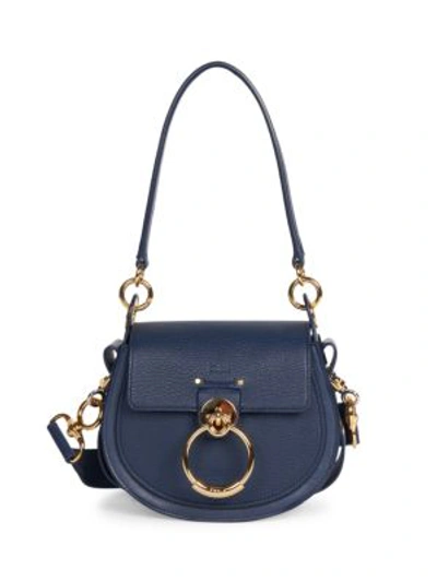 Chloé Women's Small Tess Leather Saddle Bag In Blue