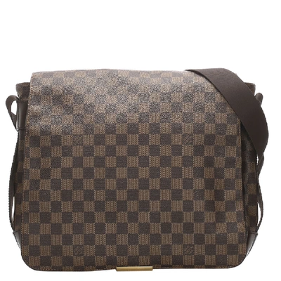 Pre-owned Louis Vuitton Damier Ebene Bastille Messenger Bag In Brown