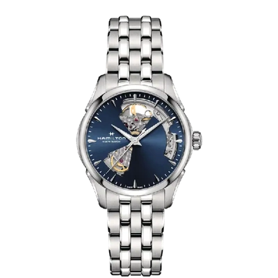 Hamilton Jazzmaster Open Heart Lady Auto In Blue