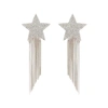 Saint Laurent Silver-tone Crystal Clip Earrings