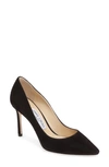 Jimmy Choo Romy 85 Spitze Pumps Aus Schwarzem Leder Mit Eidechsen-print In Black
