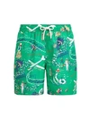 Polo Ralph Lauren Traveler Player Logo Swim Shorts In Hawaiin Print Green