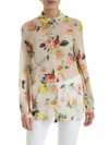 SEMICOUTURE RENAE FLORAL PRINT SHIRT IN NUDE COLOR