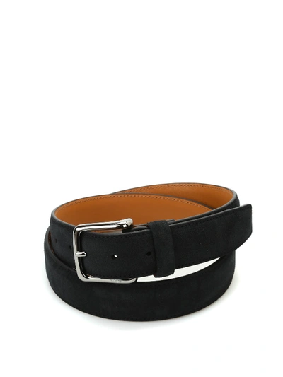 Tod's Suede Belt In Dark Blue