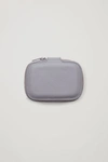 Cos Leather Travel Pouch In Grey