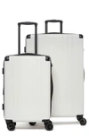Calpak Ambeur 2-piece Spinner Luggage Set In White