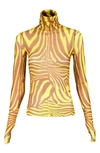 Afrm Zadie Semi Sheer Turtleneck In Abstract Zebra