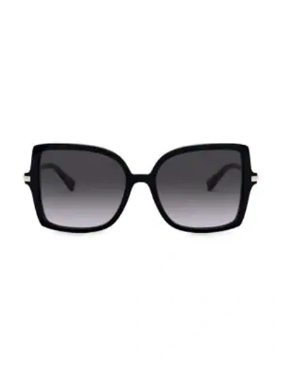 Valentino Garavani Black Oversized Square-frame Sunglasses In Gradient Black