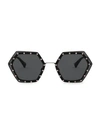 VALENTINO 62MM Embellished Hexagon Sunglasses