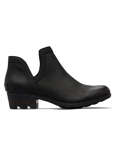 Sorel Lolla Waterproof Leather Booties In Black
