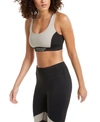 CALVIN KLEIN PERFORMANCE COLORBLOCKED CROSS-BACK MEDIUM-IMPACT SPORTS BRA