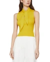 BCBGMAXAZRIA TIE-NECK RIB-KNIT TOP