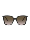 Tory Burch Square 55mm Gradient Sunglasses In Black