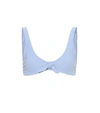 Heidi Klein Bora Bora Bow-detailed Ribbed Bikini Top In Blue