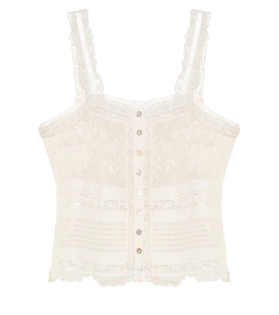 Loveshackfancy Sully Cotton-lace Top In White