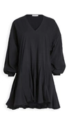 Anine Bing Peyton Cotton-poplin Mini Dress In Black