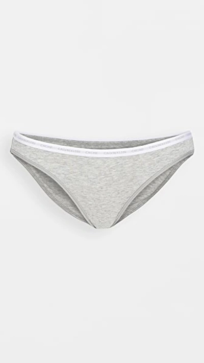 Calvin Klein Underwear One Cotton Singles Bikini Trouseries In Heather Grey