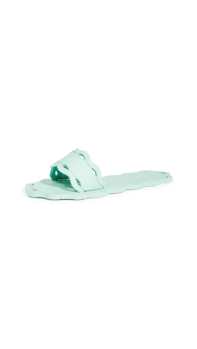 Carlotha Ray Slide Sandals In Menthe A L'eau