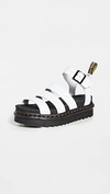 Dr. Martens' Blaire Hydro Leather Strap Sandals In White In White Hydro