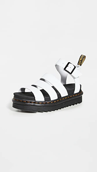 DR. MARTENS' BLAIRE CHUNKY 3 STRAP SANDALS WHITE HYDRO,DRMAR30348