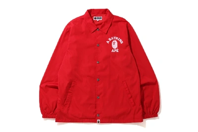 Pre-owned Bape College Coach Jacket Red