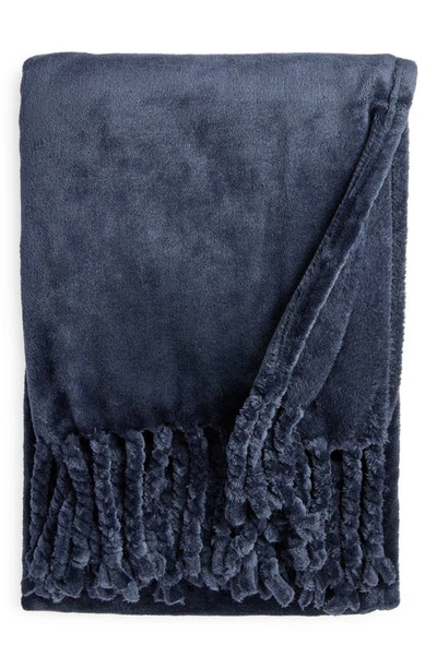 Nordstrom At Home Bliss Plush Throw In Navy Blue