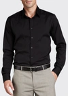 Theory Sylvain Mens Poplin Tab Collar Button-down Shirt In Black
