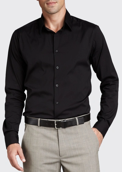 Theory Sylvain Good Cotton Slim Fit Button Down Shirt In Black
