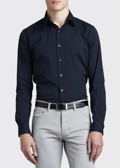 Theory Sylvain Tailored-fit Sport Shirt In Eclipse