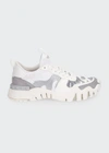 Valentino Rockrunner Camouflage-print Low-top Sneakers In White