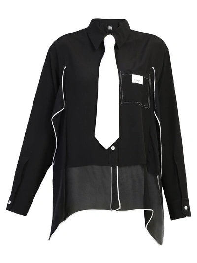 Burberry Silk Satin Shirt In Black