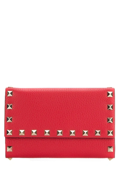 Valentino Garavani Rockstud Cardholder In Red