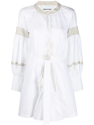 Ava Adore 对比细节束腰连衣裙 In White