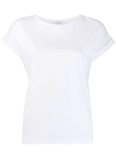 Snobby Sheep Turn-up Cuff T-shirt In White