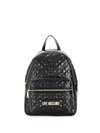 LOVE MOSCHINO QUILTED LOGO PATCH BACKPACK