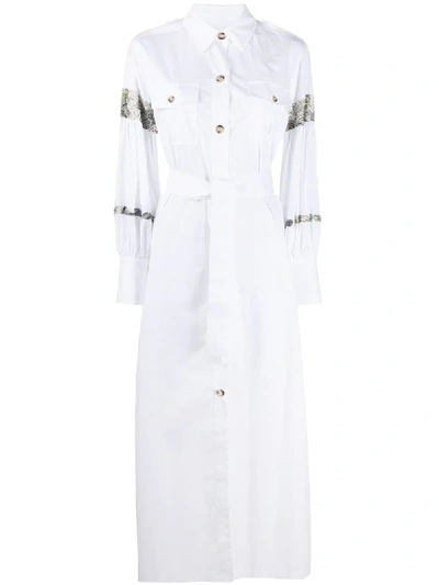 Ava Adore Contrast Details Shirt Dress In White