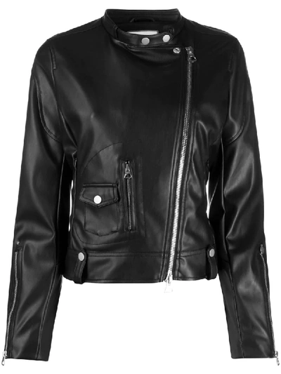 Urbancode Faux Leather Biker Jacket In Black