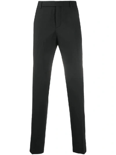 Saint Laurent Wool And Silk-blend Tailored Trousers In Black