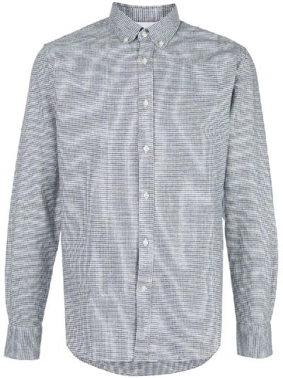 Officine Generale Antime Check Print Flannel Shirt In Grey