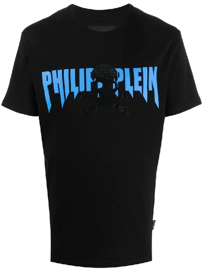 Philipp Plein Crystal Plein Cotton T-shirt In Black