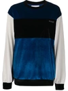 KOCHÉ COLOUR BLOCK VELVET SWEATSHIRT