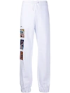 Msgm Side Patch Drawstring Track Pants In White